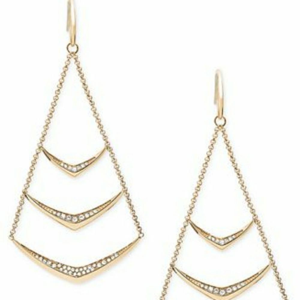 Michael Kors Gold-Tone Pavé Chandelier Earrings 